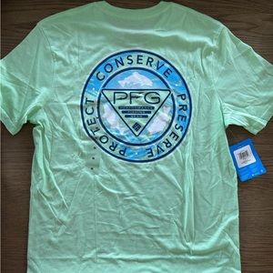 Columbia PFG Short Sleeve T Shirt Light Green (Key West) Size Medium NEW